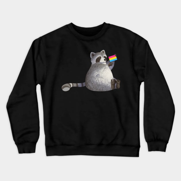 Pansexual Pride Raccoon Crewneck Sweatshirt by celestialuka